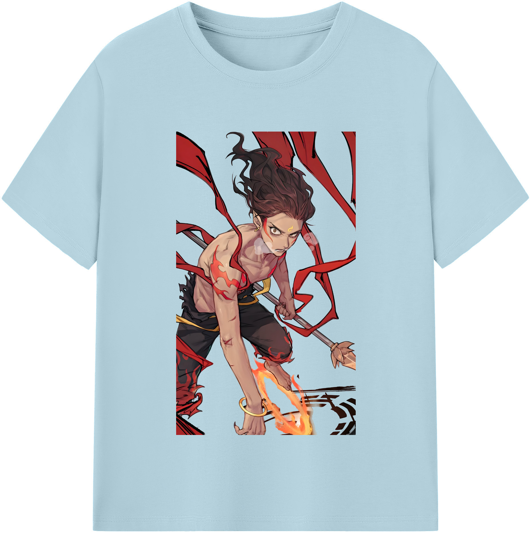 （画像用） Ne Zha 2 ナタ 魔童の大暴れ 綿100％半袖Tシャツ（フロントプリント）